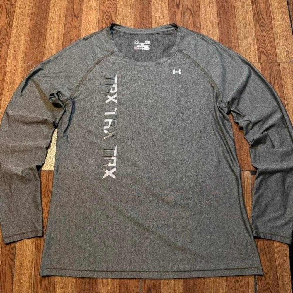 Under Armour GreyRetro TRX Sportswear Fitted Compression Long Sleeve Shirt Large